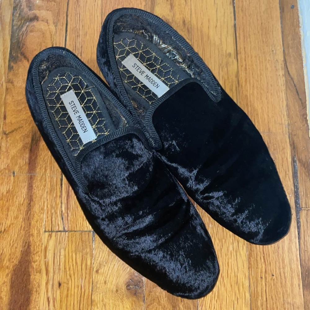 Men’s Steve Madden Black Smoking Slipper Loafer